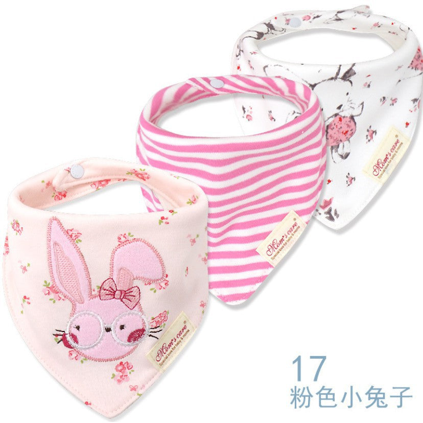 D&S Baby Care Mom's Care 3Pcs/set Baby Bibs Bandana Lot 100% Cotton Infant Saliva Towel