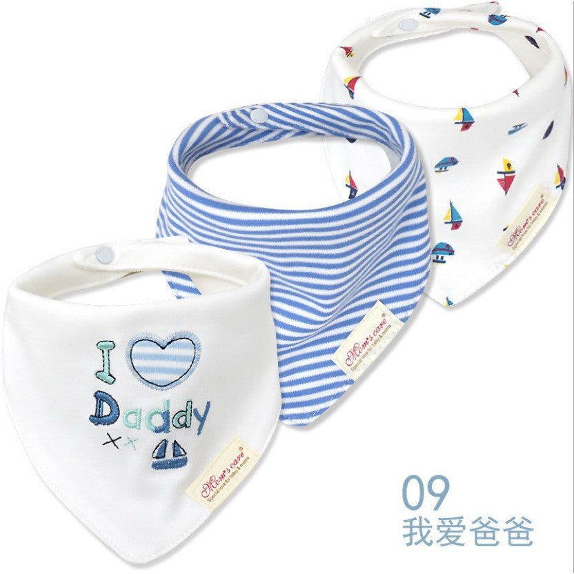 D&S Baby Care Mom's Care 3Pcs/set Baby Bibs Bandana Lot 100% Cotton Infant Saliva Towel