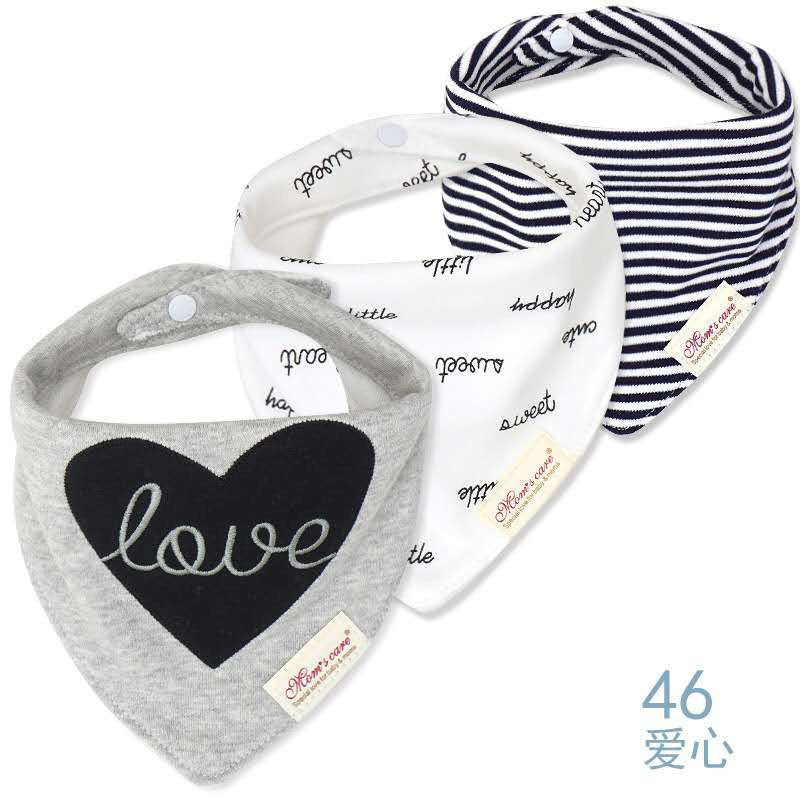 D&S Baby Care Mom's Care 3Pcs/set Baby Bibs Bandana Lot 100% Cotton Infant Saliva Towel