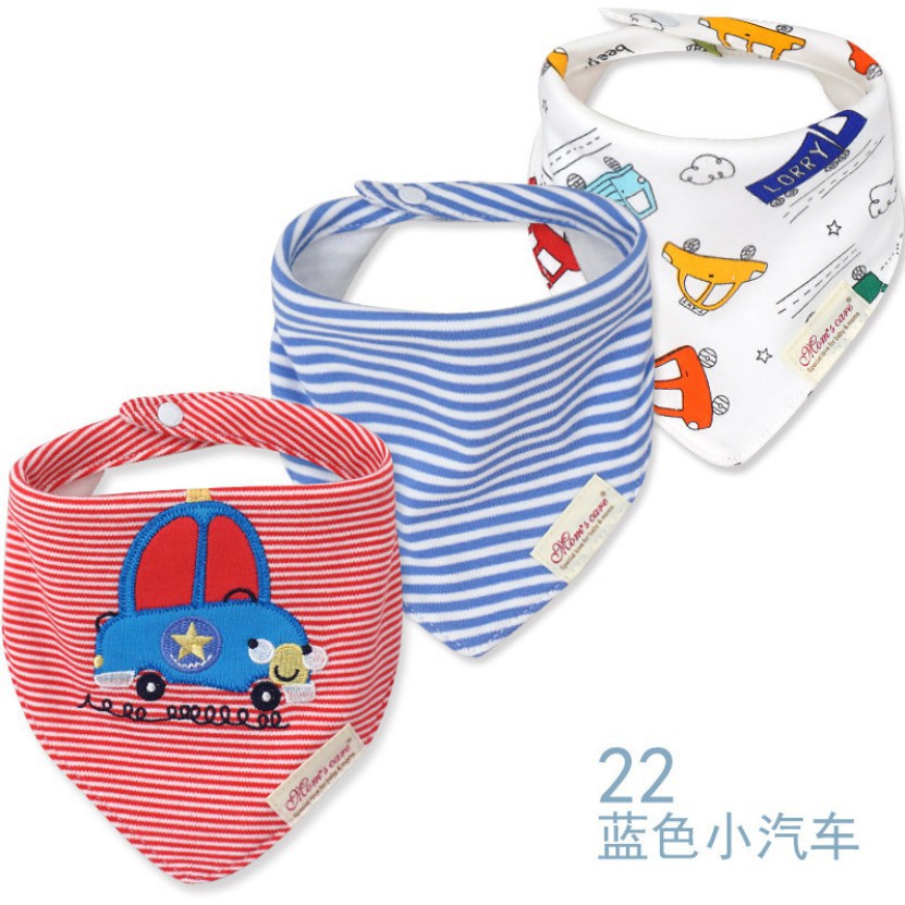 D&S Baby Care Mom's Care 3Pcs/set Baby Bibs Bandana Lot 100% Cotton Infant Saliva Towel