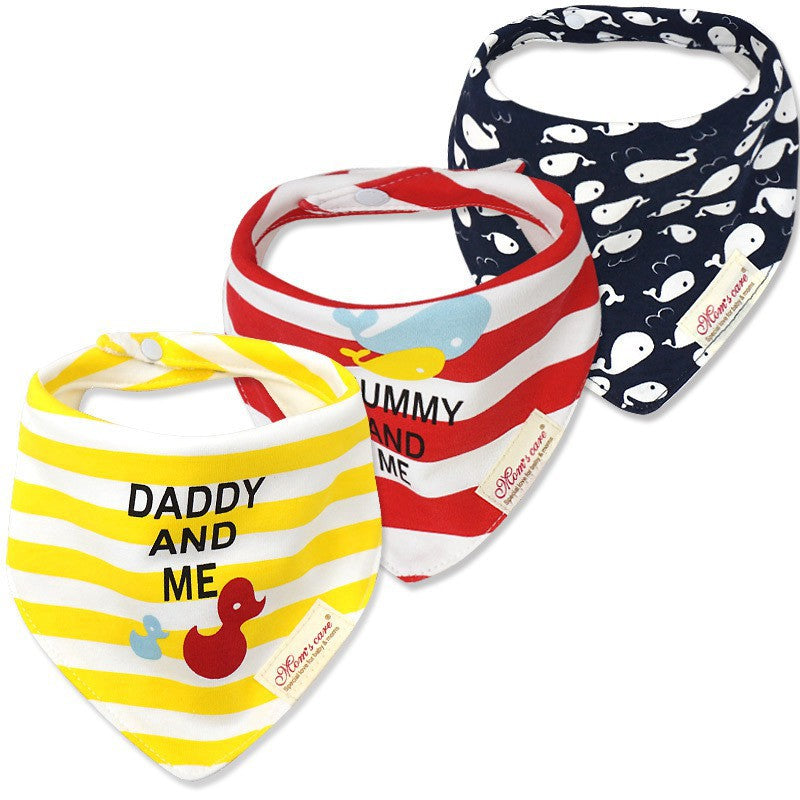 D&S Baby Care Mom's Care 3Pcs/set Baby Bibs Bandana Lot 100% Cotton Infant Saliva Towel