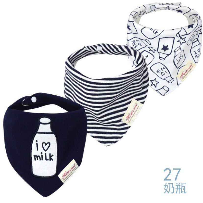D&S Baby Care Mom's Care 3Pcs/set Baby Bibs Bandana Lot 100% Cotton Infant Saliva Towel