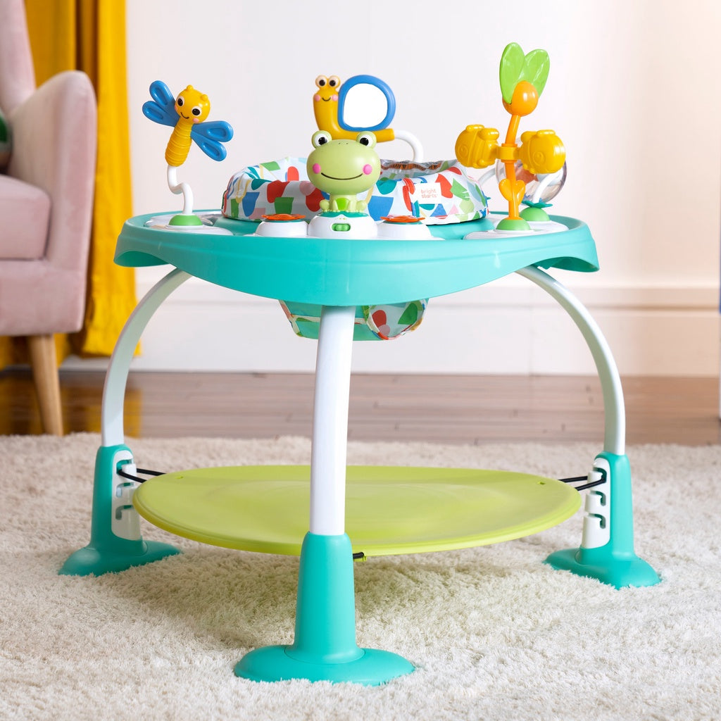 Bright Starts Bounce Bounce Baby™ 2-in-1 Activity Jumper & Table - Playful Pond™ Kids Bouncer Table Gifts for baby 6-24m
