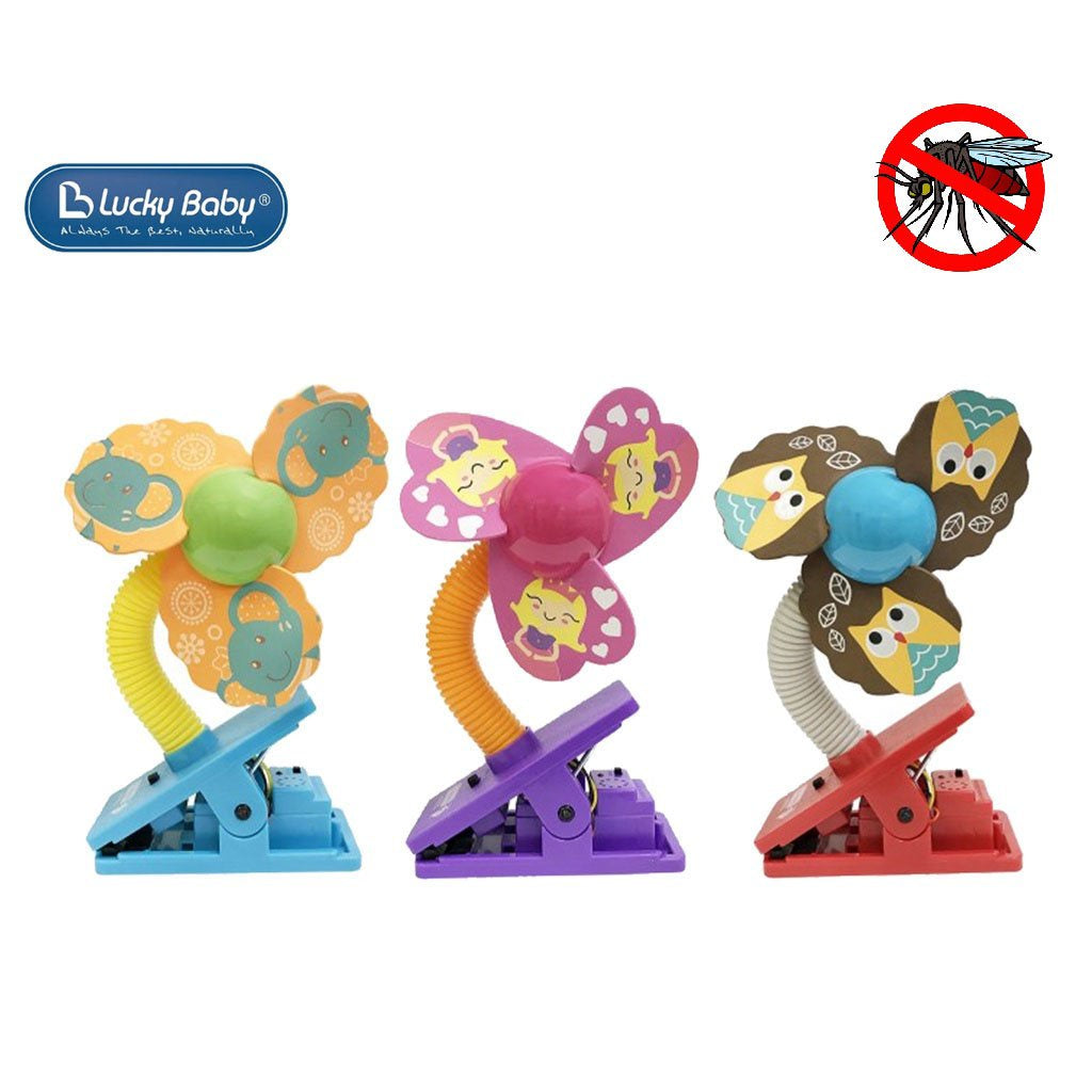 Lucky Baby Mini Safety Clip On Fan With Ultrasonic Mosquito Repellent