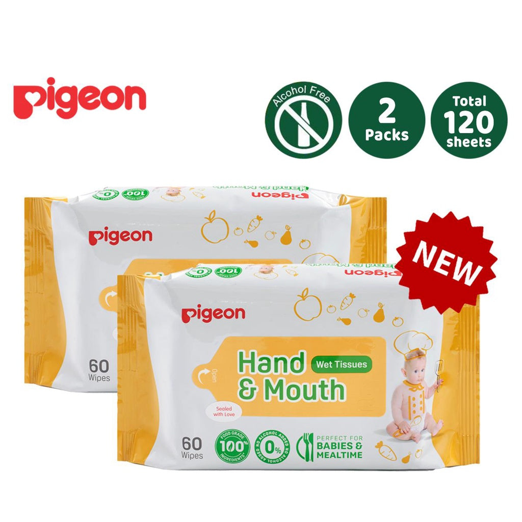 Pigeon Hand And Mouth Wet Tissues 60 Sheets 2 in 1 Bag (Promo)