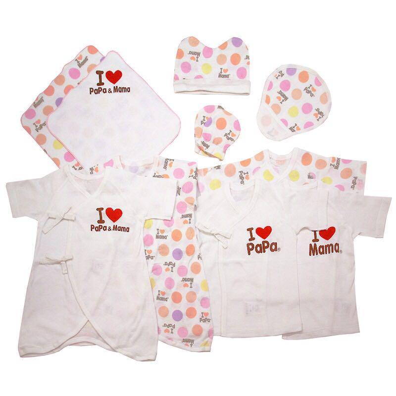 JP Newborn Baby Shower Basket Hamper Gift Sets "I love papa mama" 0-6months Musical Rattle Clothes all in one Pack