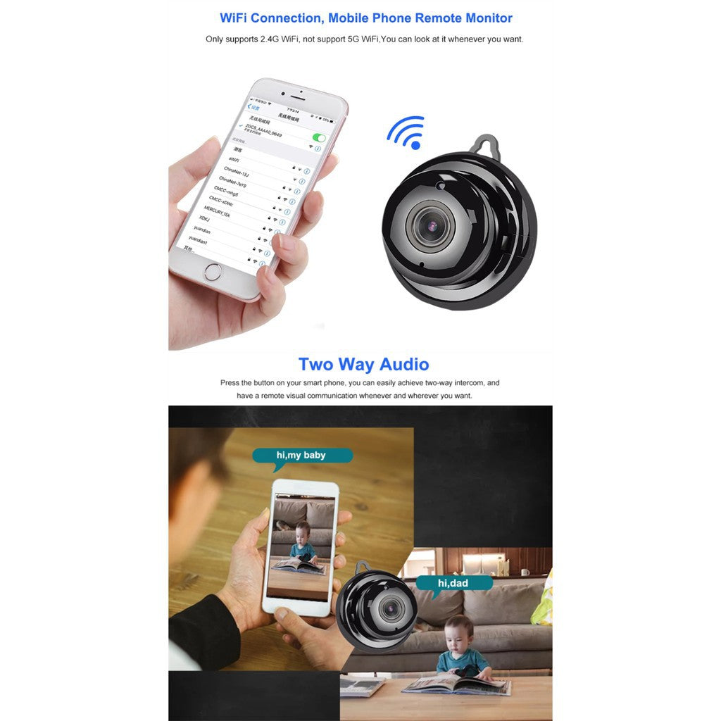 D&S Baby Care Mini CCTV Wireless Camera WIFI SD Card 1080P IP cam Cloud Storage Motion Detection Night Vision Smart Home