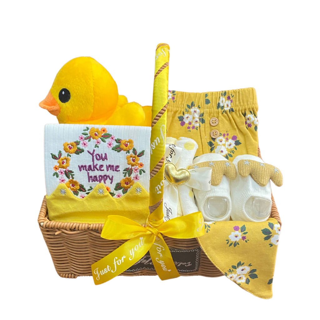 Baby Girls Basket Hamper Newborn clothes gift sets little duck infants 0-9m bebe 100 days Party outfits gift packages