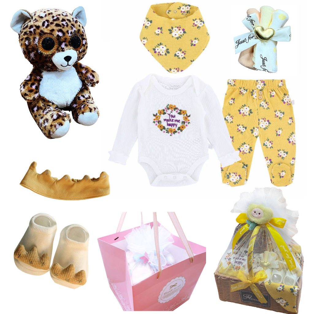 Baby Girls Basket Hamper Newborn clothes gift sets little duck infants 0-9m bebe 100 days Party outfits gift packages