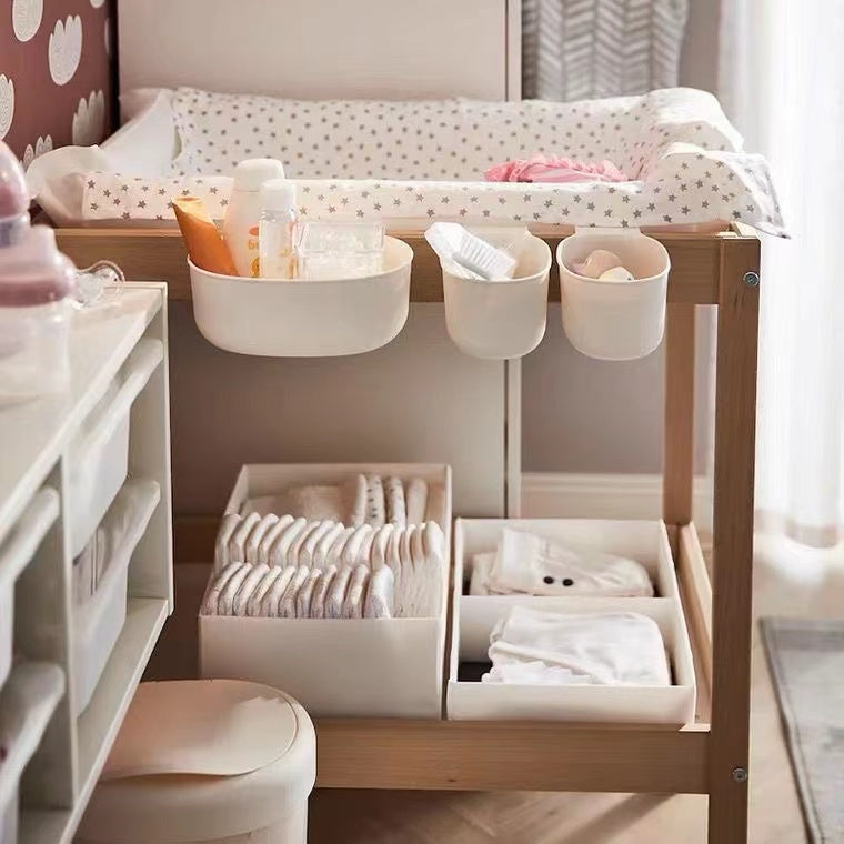 Newborn baby Changing Table Wooden 2 Tiers infants massages Station Children storage organizer 0-1Y Heavy Duty Durable