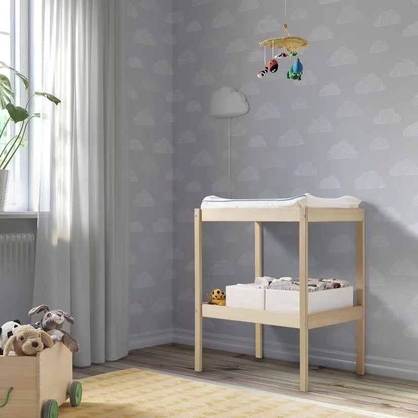 Newborn baby Changing Table Wooden 2 Tiers infants massages Station Children storage organizer 0-1Y Heavy Duty Durable