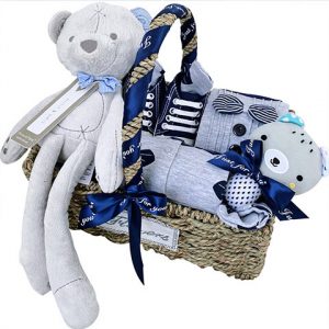 Newborn Baby Boys Gifts Basket Hampers Gentlemen outfits toys shoes all in one pack infant to toddle Fashion Bow Tie Clothes suits presents high end with paper bag for bebe shower 100 days party celebration