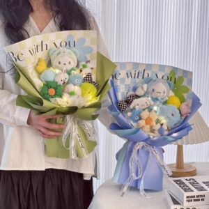 Unique Cute Cartoon Doll Bouquet – Perfect Special Gift for Girls, Girlfriends, Birthday, Valentine’s Day, and Graduation – Adorable Cartoon Doll with Beautiful Flower Arrangement