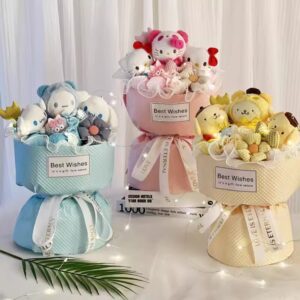 Creative Cartoon Cat Doll Bouquet, Ideal Birthday and Graduation Gift for Girls, Besties, and Cat Lovers, Cute Plush Arrangement with Soft Stuffed Animals, Perfect for Valentine’s Day, Anniversaries, or Special Occasions