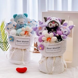 Valentine’s Day Gift Cute Dog Doll Bouquet, Creative Birthday Gift for Girls, Adorable Room Decor, Perfect Scene Decoration for Love and Special Occasions