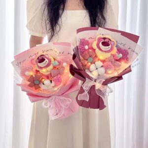 Creative Graduation Bouquet with Adorable Doll – Perfect Birthday Gift for Girls, Best Friend, Girlfriend, and Children’s Day Surprise, Unique Floral Arrangement for Celebrations, Milestones, and Special Occasions