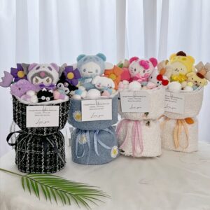 Cute Cartoon Doll Flower Bouquet – Perfect Birthday Gift for Boys and Girls – Soft Plush Toy with Beautiful, Fun Arrangement and Colorful for a Special Surprise